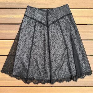 Alfani Black Lace Midi Skirt - Size 8 - Romantic Goth Whimsygoth Dark Academia